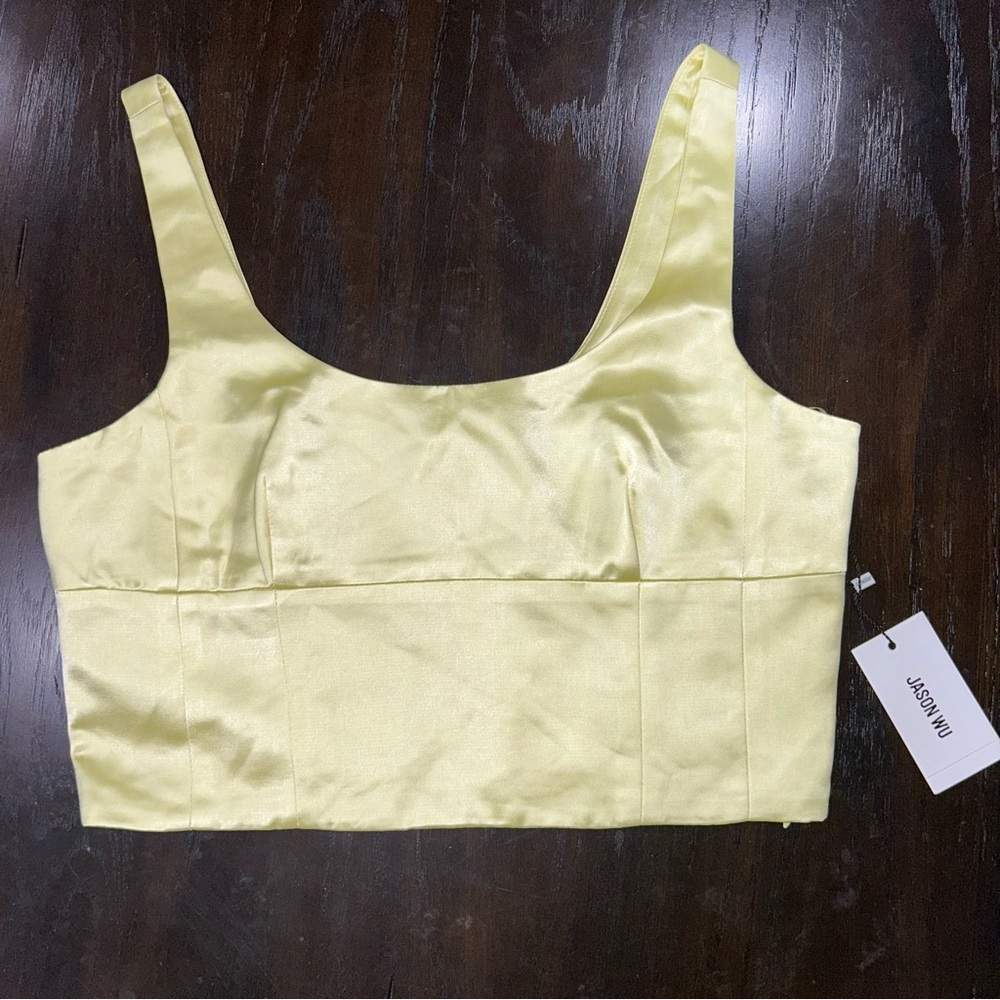 NWT YELLOW JASON WU Satin crop top women’s medium